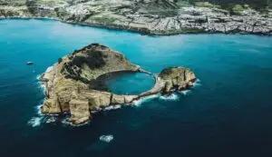 Azores Porugal aerial view of an island during daytime