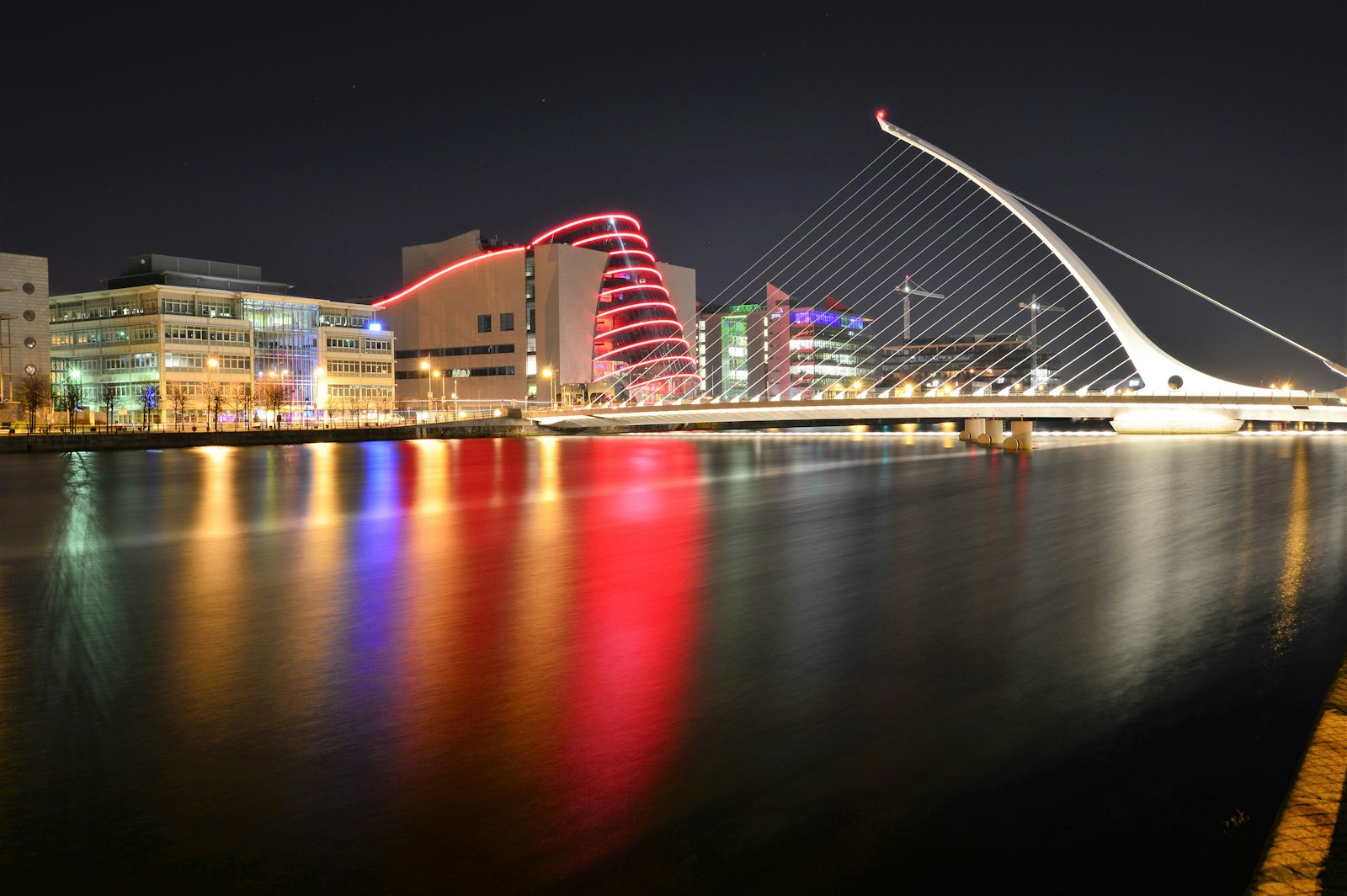 Dublin city skyline during night time