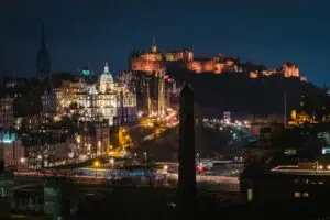 Edinburgh aerial view photography of city at night
