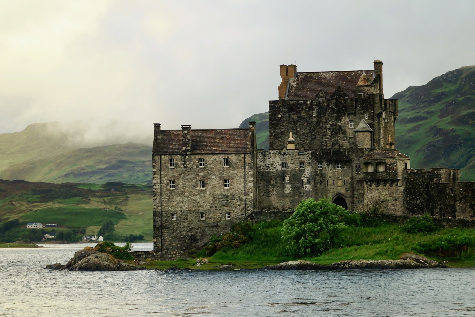 Stirling gray castle on shore
