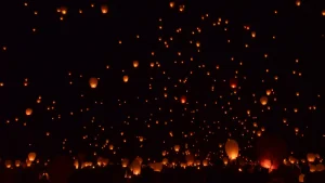 paper lantern flying above sky